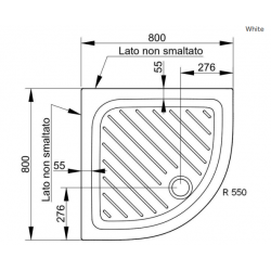 Ντουζιέρα Ημικυκλική Λευκή Πορσελάνης Gemma2 Dolomite D130701 80x80x7,0 Ντουζιέρα Ημικυκλική Λευκή Πορσελάνης Gemma2 Dolomite D130701 80x80x7,0
